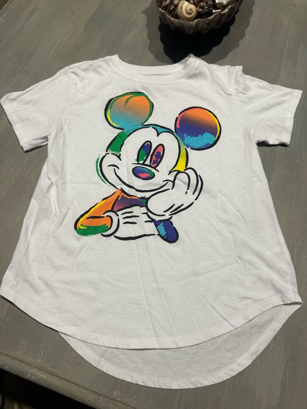 Disney White T-Shirt with Colorful Mickey Graphic